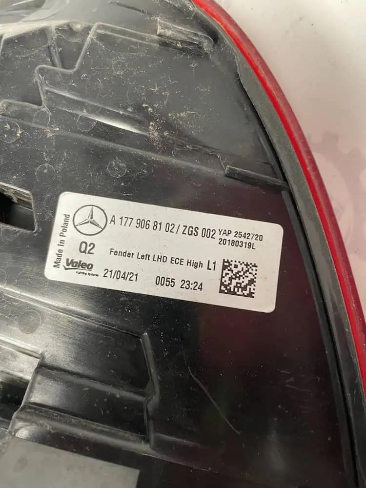 Stop/Fanale Posteriore SX Mercedes-Benz Classe A - A1779068102