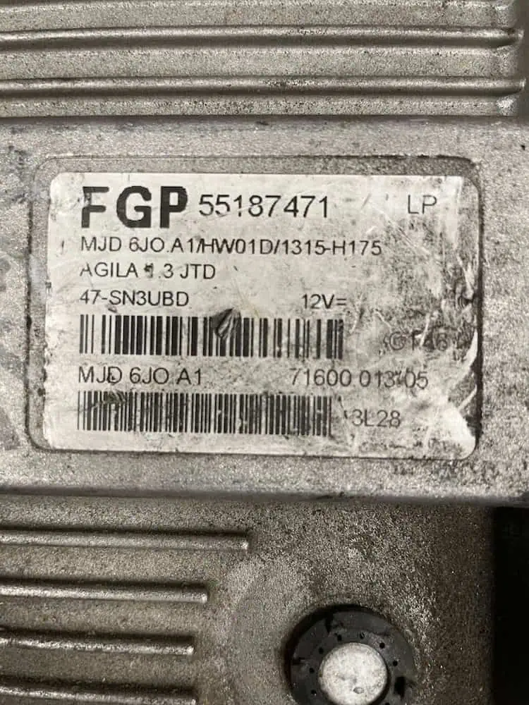 55187471-2 Centralina Motore Opel Agila 1° Serie - 55187471