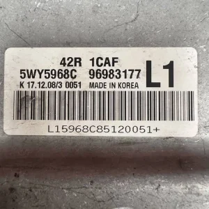 5WY5968C-2 Centralina Motore Chevrolet Aveo 1.2 Benzina - 5WY5968C