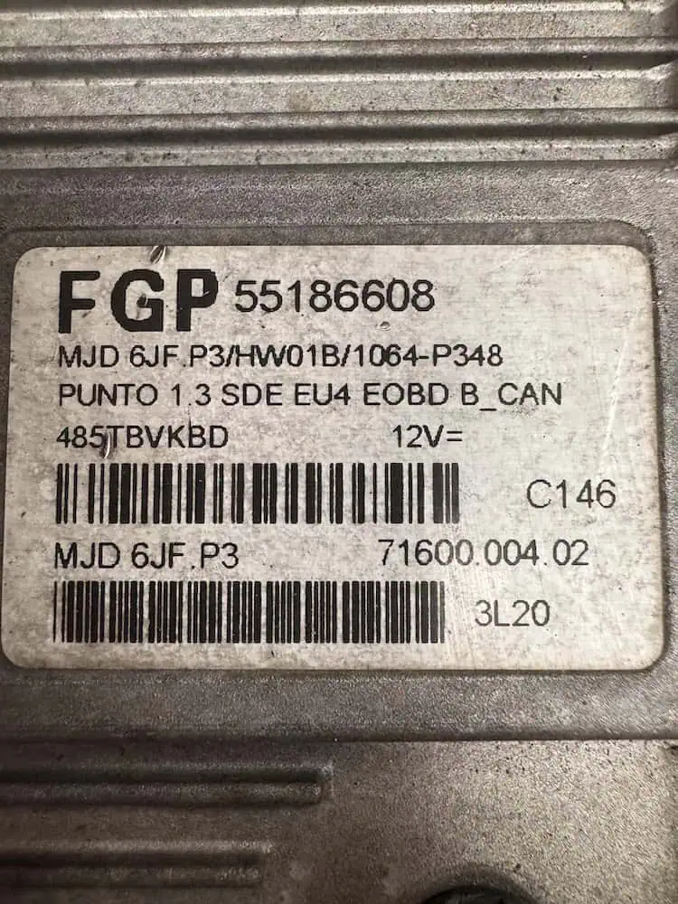 Centralina Motore Fiat Punto 188 1.3 Multijet  - 55186608