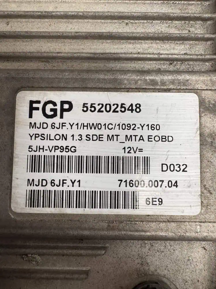 55202548-2 Centralina Motore Lancia Ypsilon 1.3 Multijet - 55202548
