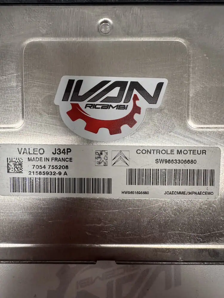 Centralina Motore Citroen C3 Pluriel 1.4 (54kw) - SW9663306680