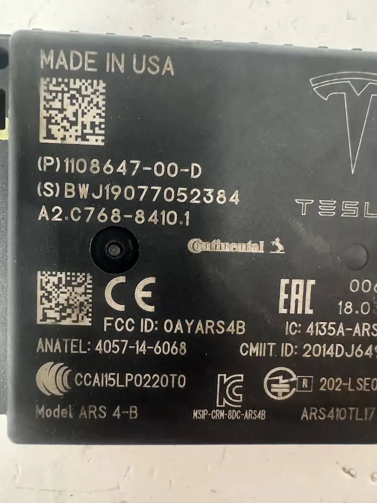 Sensore Radar Anticollisione Tesla Model 3 - 110864700D