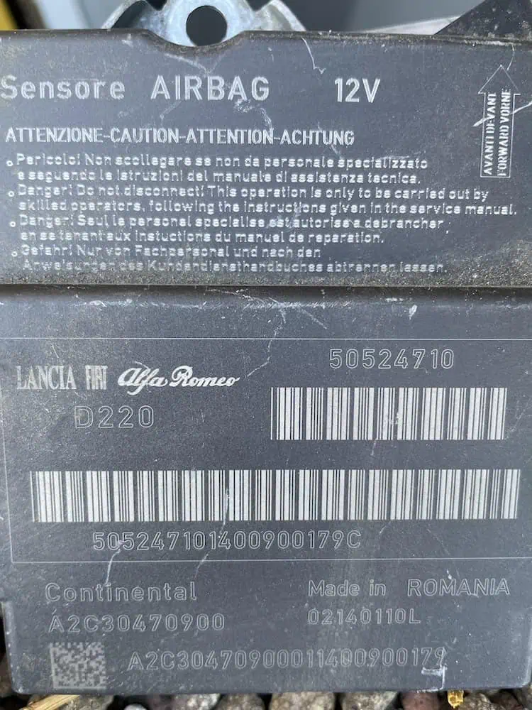 Centralina Airbag Alfa Romeo MiTo 1.4 Benzina (57kw) - 50524710