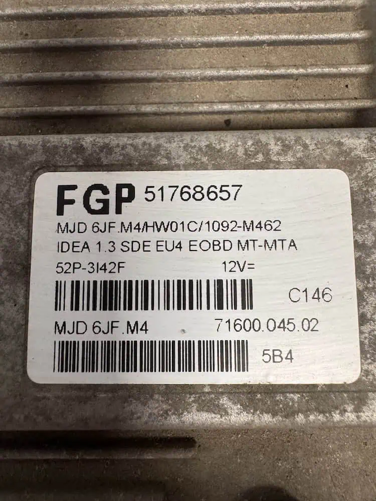 Centralina Motore Fiat Idea 1.3 Multijet (51kw) - 51768657