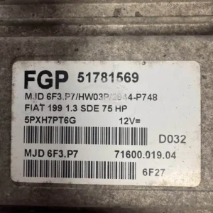 Centralina Motore Fiat Grande Punto 1.3 MJT (55kw) - 51781569