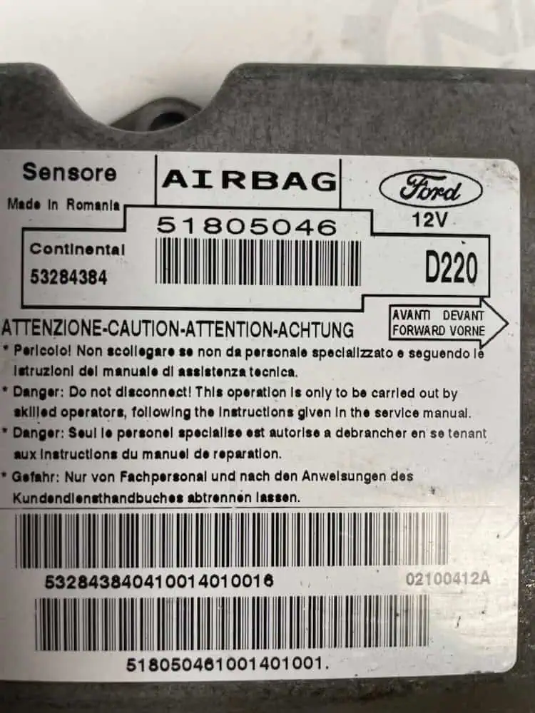 Centralina Airbag Ford Ka 1.2 Benzina (51kw) - 51805046