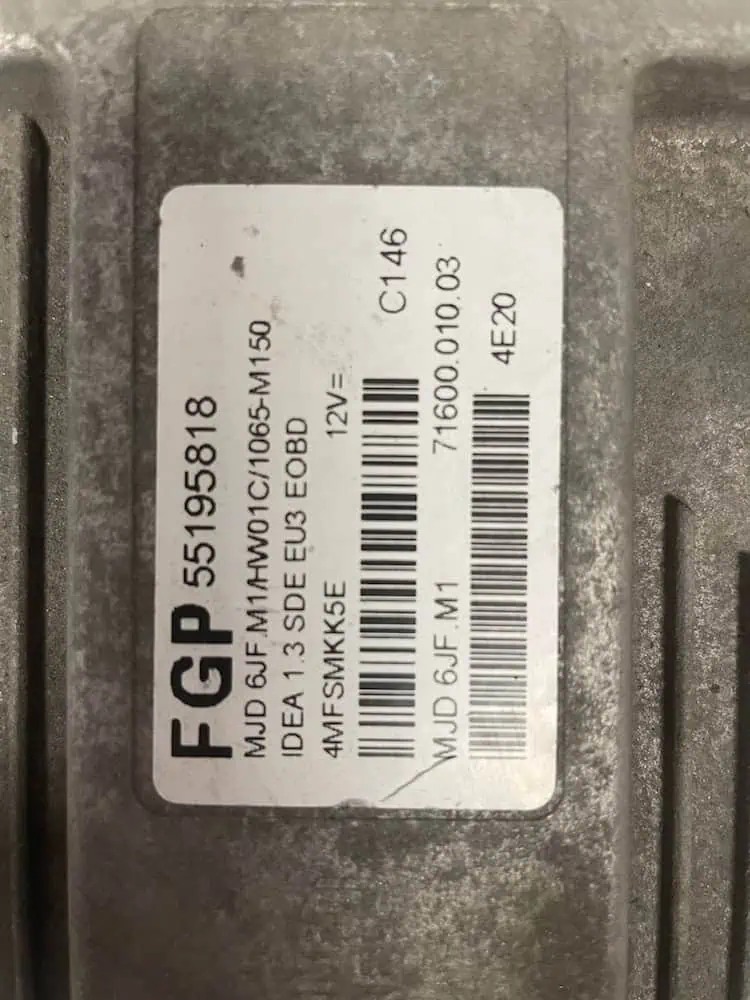 Centralina Motore Fiat Idea 1.3 Diesel (51kw) - 55195818
