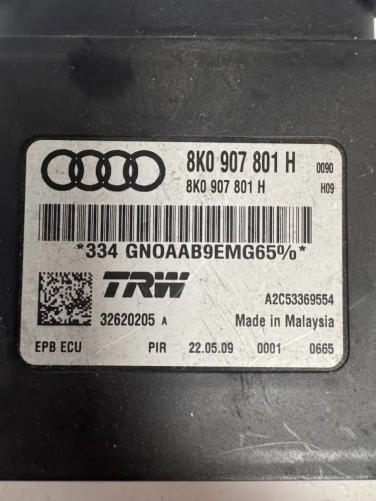 Centralina Freno Stazionamento Audi A4 2.0 TDI (125kw) - 8K0907801H