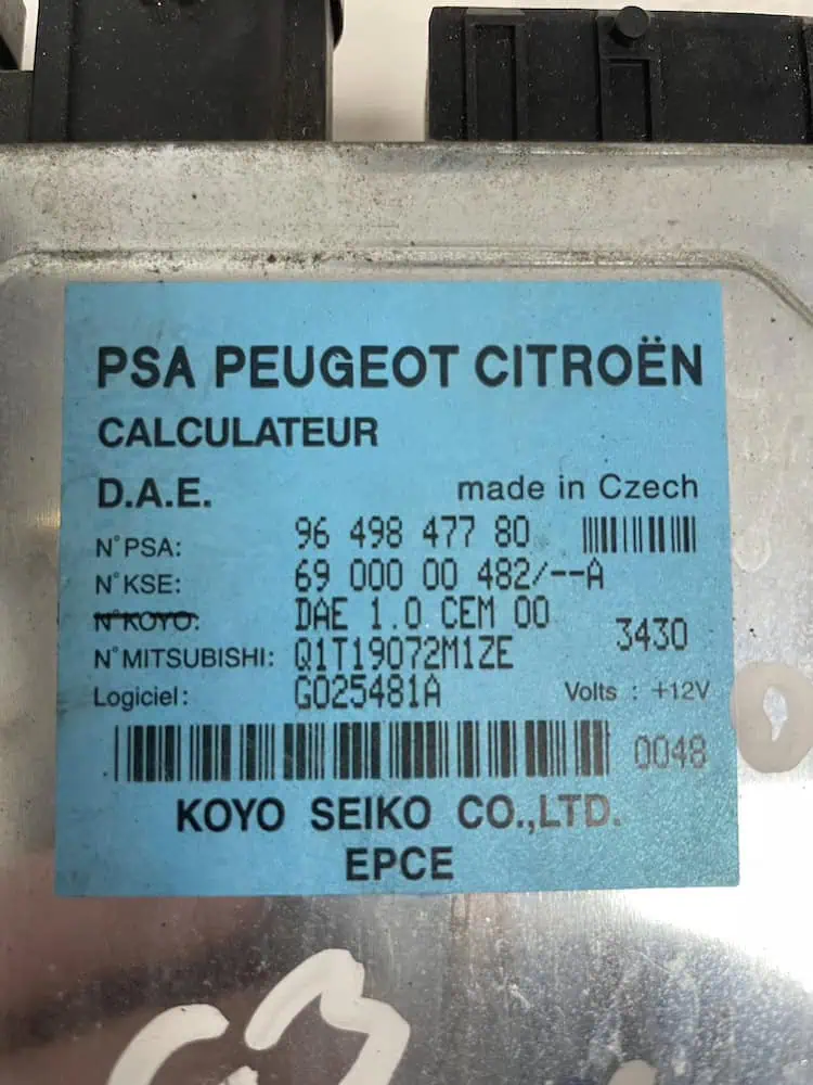 Centralina Servosterzo Citroen C3 Pluriel 1.6 Benzina (80kw) - 9649847780
