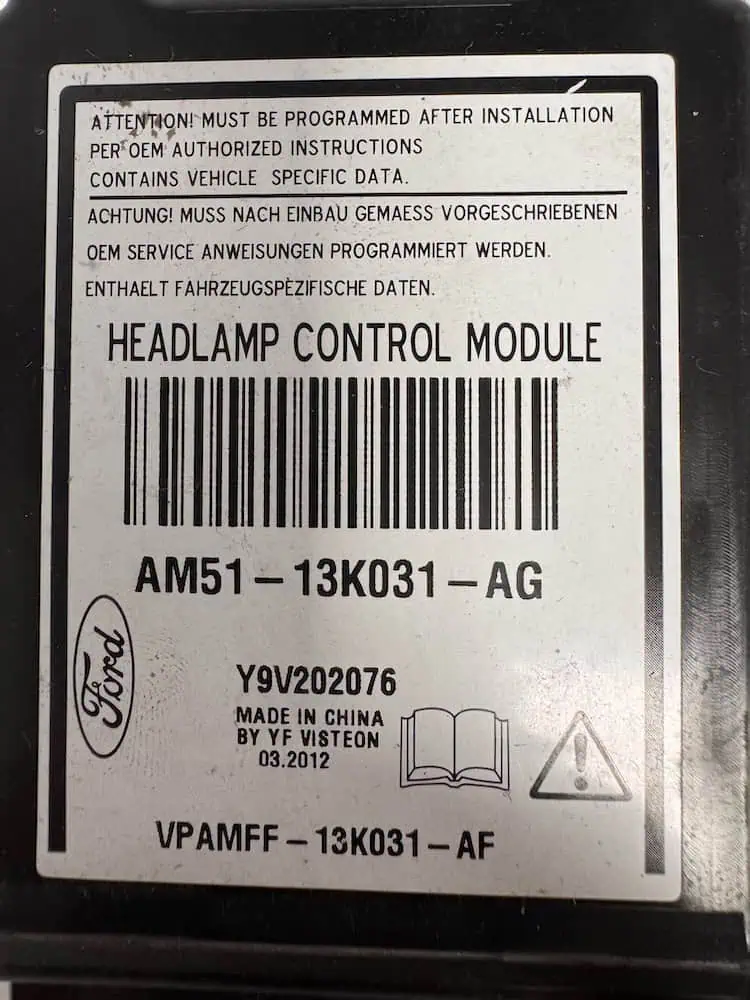 Modulo Controllo Luce Ford Focus 1.6 EcoBoost (110kw) - AM5113K031AG