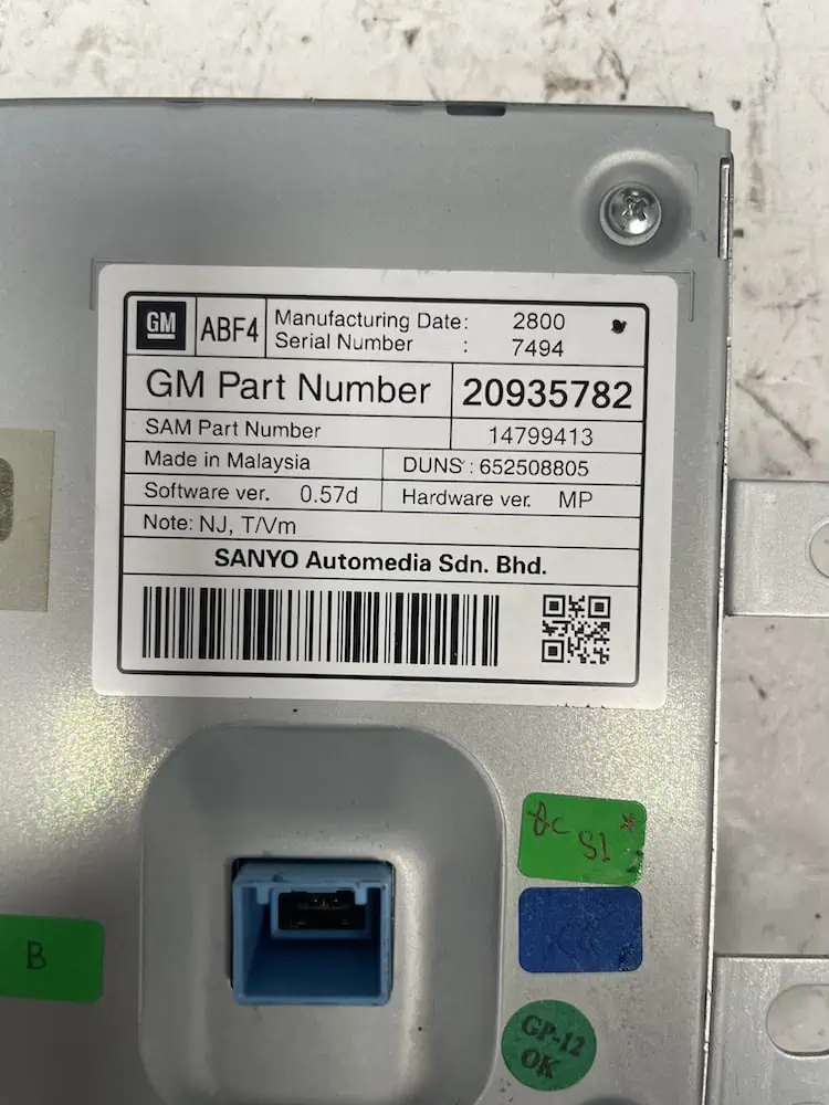 20935782-2 Display Navigatore Saab 9-5 2.0 TTiD (140kw) - 20935782