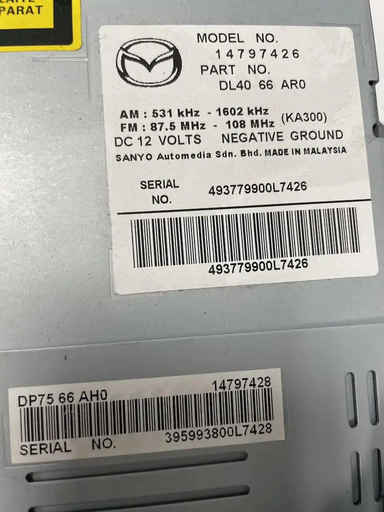 Autoradio Mazda 2 1.3 16V (55kw) - 14797426