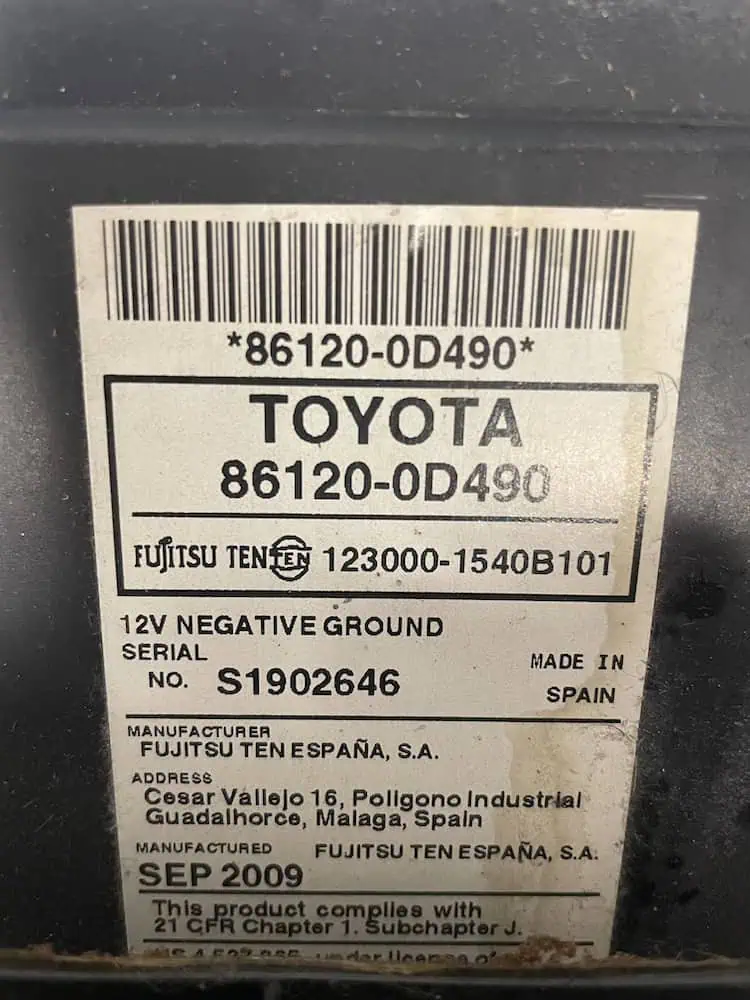 Autoradio Toyota Yaris 1.3 Benzina (63kw) - 861200D490