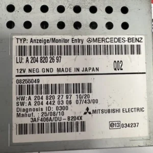 Display/Navigatore Mercedes-Benz GLK 2.2 CDI (125kw) - A2048202697