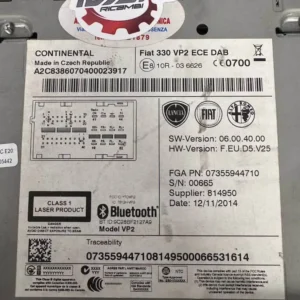 Autoradio/Display Fiat 500L 1.3 16V MJT (62kw) – 07355944710