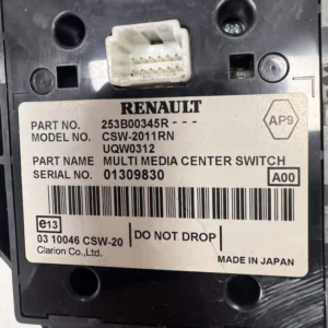 Controllo Multimediale Renalt Megane 1.6 Benzina (81kw) - 253B00345R