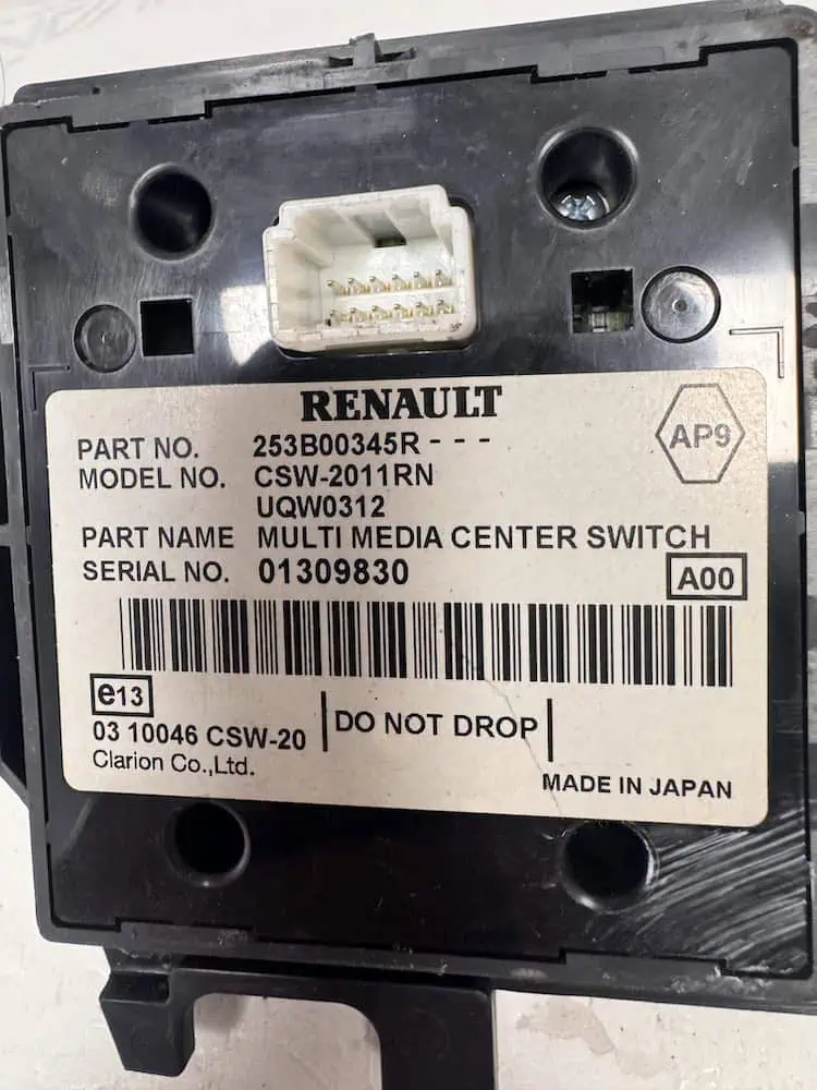 Controllo Multimediale Renalt Megane 1.6 Benzina (81kw) - 253B00345R
