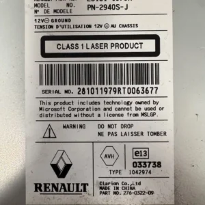 Autoradio Renault Koleos 2.5 4x4 (126kw) – 281011979R