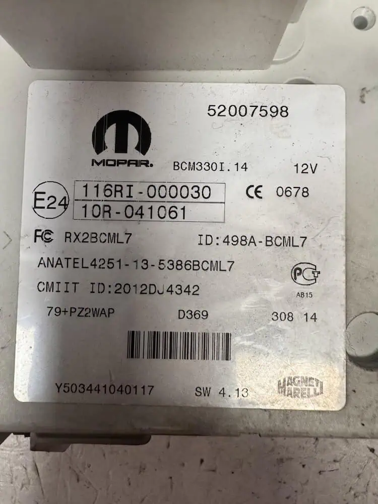 Centralina Body Computer Fiat 500L 1.4 T-Jet (88kw) – 52007598