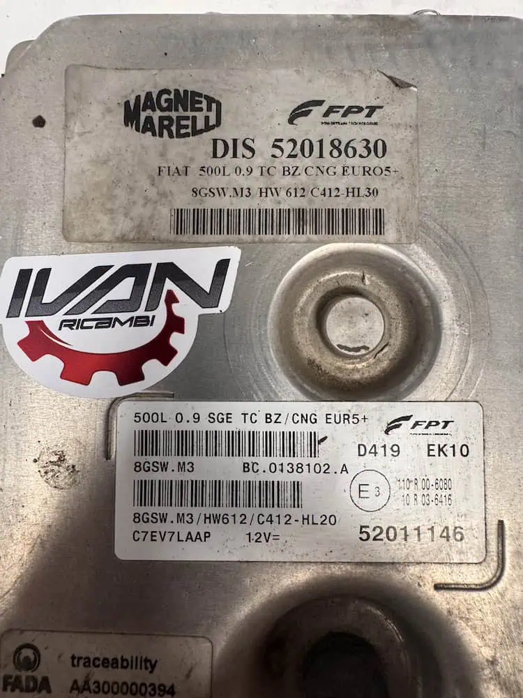 Centralina Motore Fiat 500L 0.9 TwinAir Turbo (62kw) – 52011146