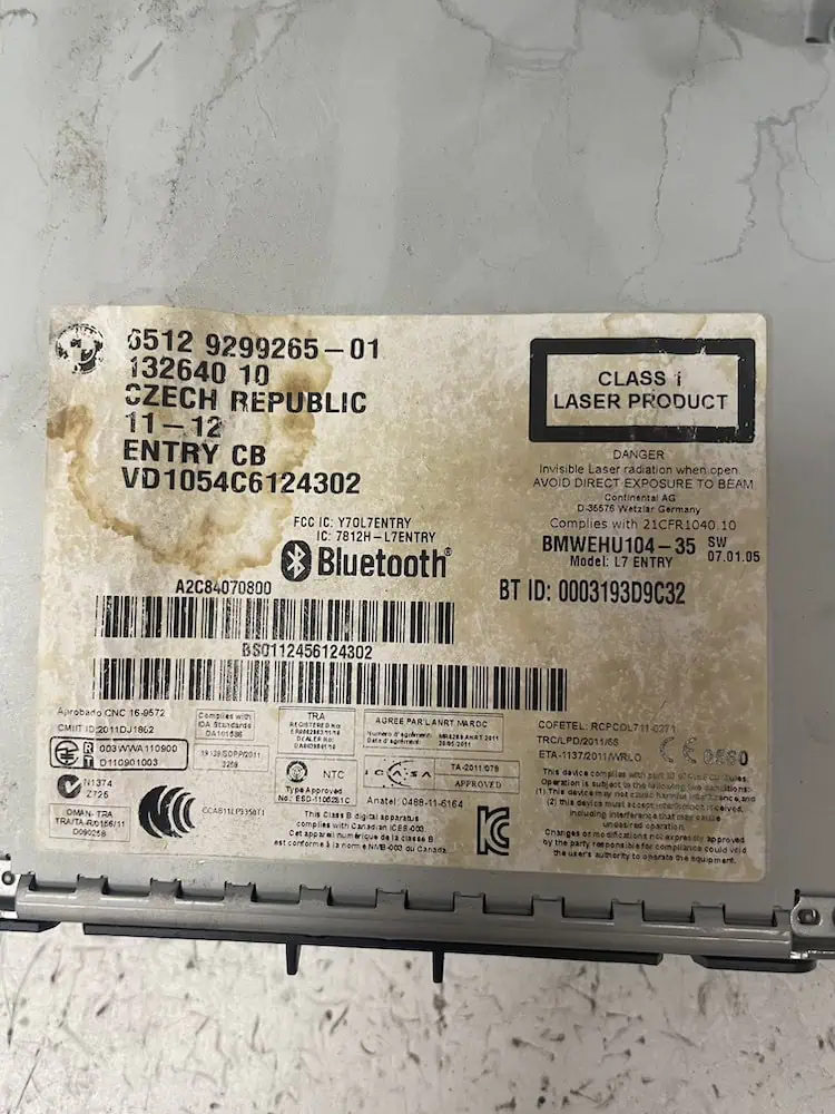 6512929926501-2 Autoradio/Lettore CD Bmw Serie 3 318d (105kw) – 6512929926501