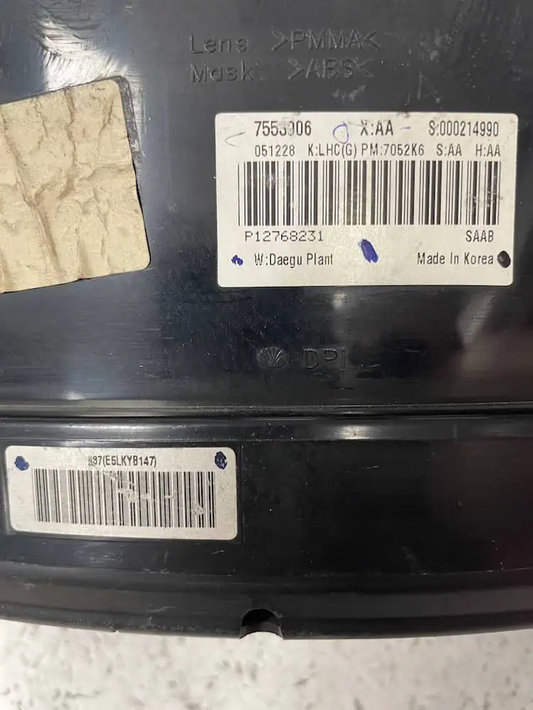 Quadro Strumenti Saab 9-3 1.9 TiD (110kw) – 7553906