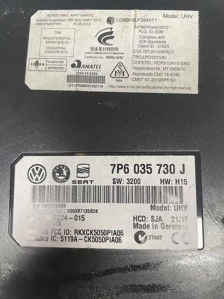 7P6035730J-2 Centralina Bluetooth Volkswagen Golf VI 1.6 TDI (77kw) – 7P6035730J