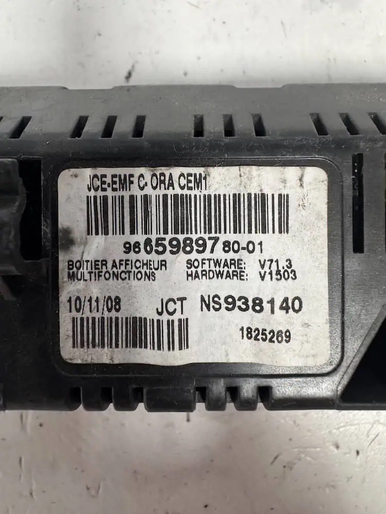 Display Multifunzione Peugeot 207 1.6 HDi (80Kw) - 9665989780
