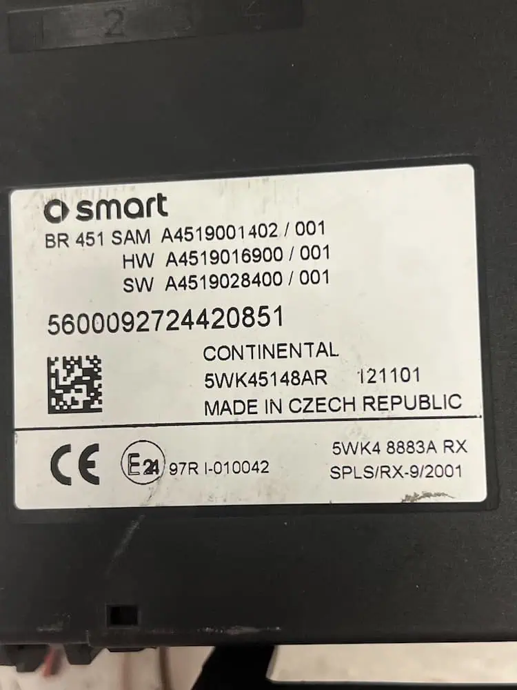 Centralina Body Computer Smart Fortwo 1.0 Benzina (52kw) – A4519001402