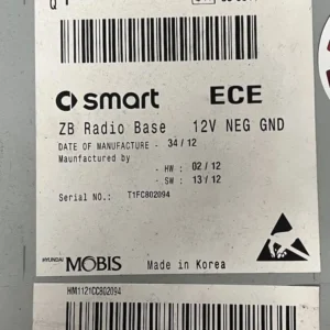 A4519019700-3 Autoradio Smart Fortwo 451 Coupé 1.0 (52kw) – A4519019700