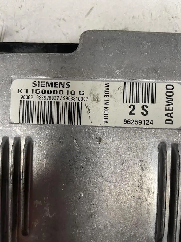 Centralina Motore Chevrolet (Daewoo) Matiz 0.8 Benzina (37kw) – K115000010G