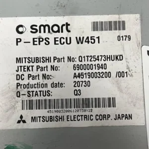 Centralina Servosterzo Smart Fortwo 1.0 Benzina (52kw) – PEPSECUW451
