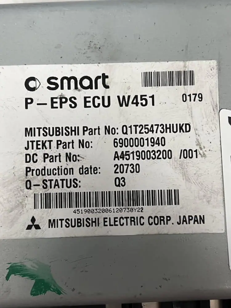 Centralina Servosterzo Smart Fortwo 1.0 Benzina (52kw) – PEPSECUW451