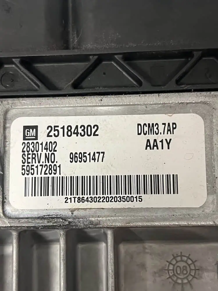 Centralina Motore Chevrolet Cruze 2.0 VCDi (2011 >) – 25184302