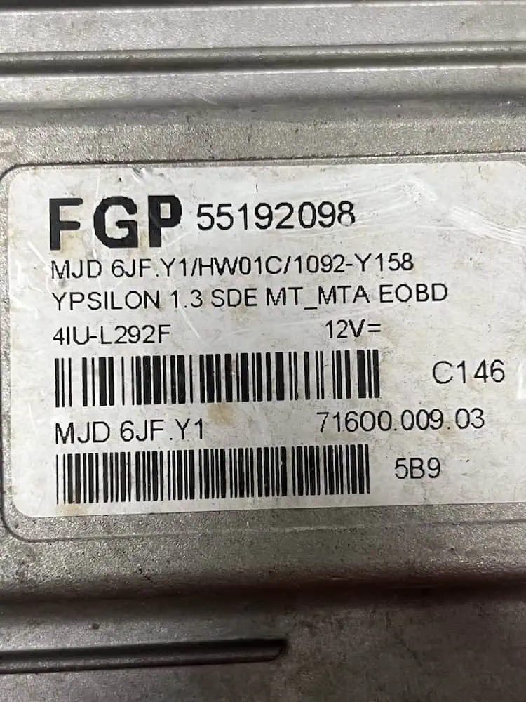 55192098-2 Centralina Motore Lancia Ypsilon 1.3 MJT (03-11) – 55192098