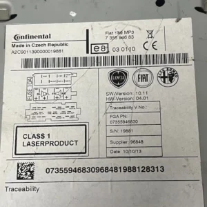 735594683-2 Autoradio Fiat Panda 1.2 Benzina (11-17) – 735594683
