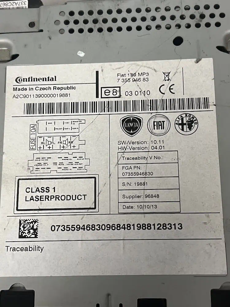 735594683-2 Autoradio Fiat Panda 1.2 Benzina (11-17) – 735594683